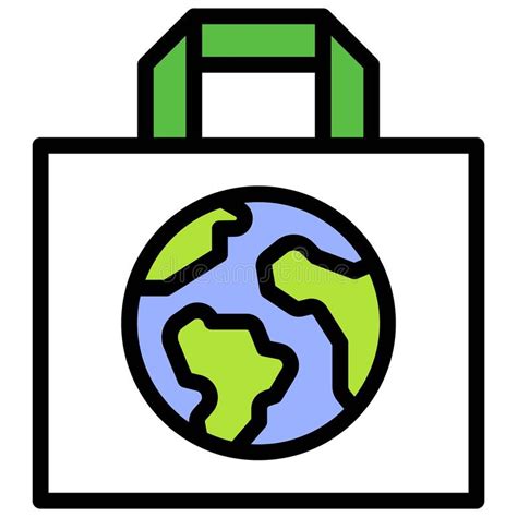 Tote Bag With Earth Picture Icon Earth Day Related Vector Stock Vector