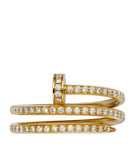Cartier Yellow Gold and Pavé Diamond Double Juste un Clou Ring Harrods PH