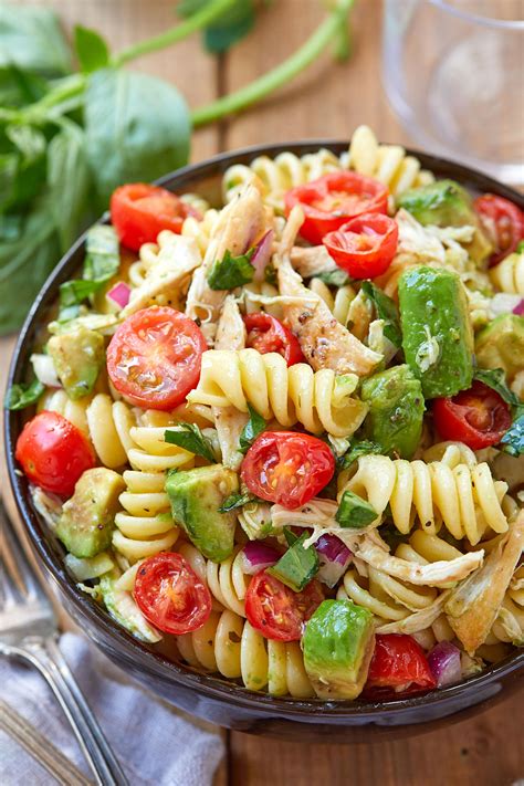 Healthy Chicken Pasta Salad With Avocado Chicken Pasta Salad Recipe