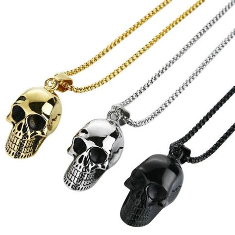 Skull Pendant Necklace Blackgoldsilver Skull Pendant Necklace