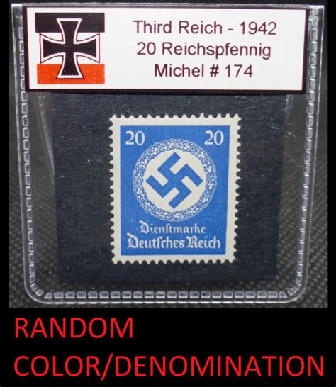 Nazi Germany Swastika Stamp Third Reich Ww Reichspfennig