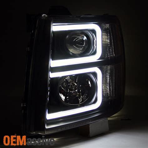 Fit 2007-2013 Silverado 1500 07-14 2500HD 3500HD Black LED Projector