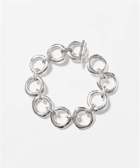 Modern Weaving Imperfect Circles Linked Bracelet Silver