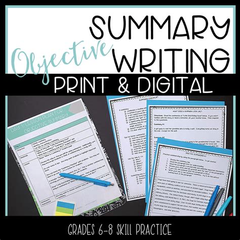 Summary Writing Skills For An Objective Summary Just Add Students