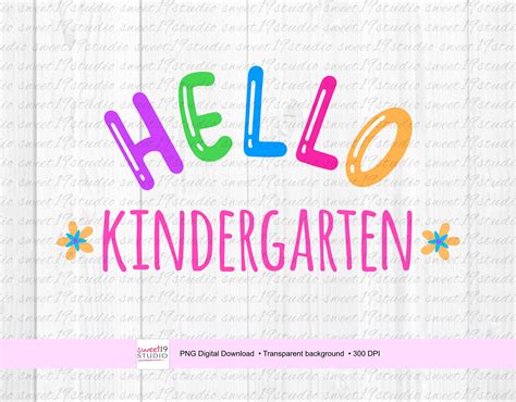 Hello Kindergarten Png Hello Kindergarten Sublimation Hello Etsy