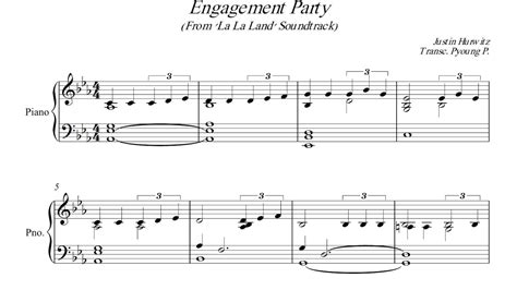 Engagement Partyfrom La La Land Soundtrack Piano Cover And Sheet