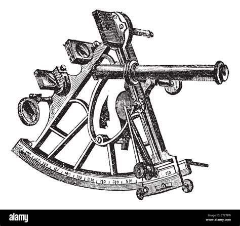 sextant vintage engraving old engraved illustration of sextant isolated on a white background