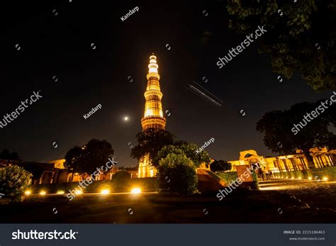 Qutub Minar Night Lights Stock Photo 2215186463 Shutterstock