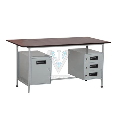 Measuring at 1.57 inches by 1.57 inches width and is powder. Steel Office Table - VJ Interior