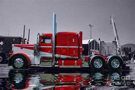 Trucks Photograph Red And White Peterbilt By Randy Harris Show Trucks