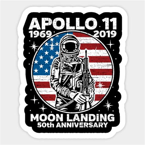Nasa Apollo 11 50th Anniversary Moon Landing Nasa Sticker Teepublic