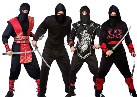 Mens Ninja Warrior Fancy Dress Costume Japanese Adult