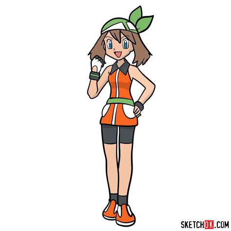 How To Draw May From Pokemon Anime Sketchok Easy Drawing Guides