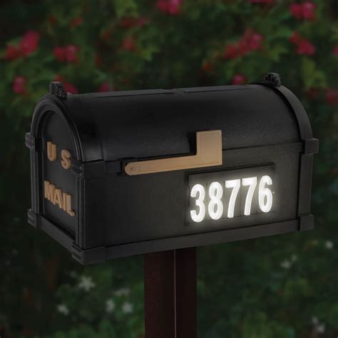 The Solar Illuminated Address Mailbox Hammacher Schlemmer