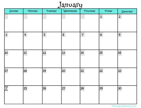 Free printable calendar with lines to write on