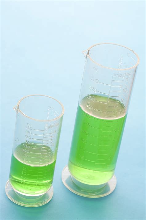 Free Stock Image Of Two Measuring Beakers Filled With Green Liquid