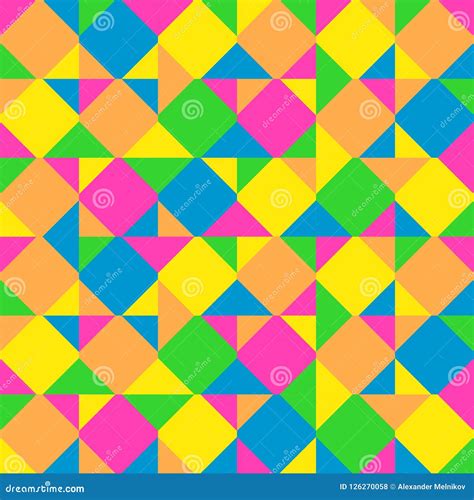 Abstract Background Consisting Of Colored Squares And Triangles Stock