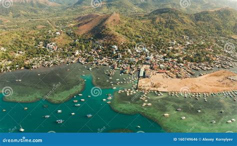 Coron Town Aerial View Philippines Palawan Busuanga Stock Photo