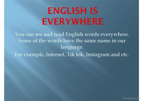 English Is Everywhere English Esl Powerpoints
