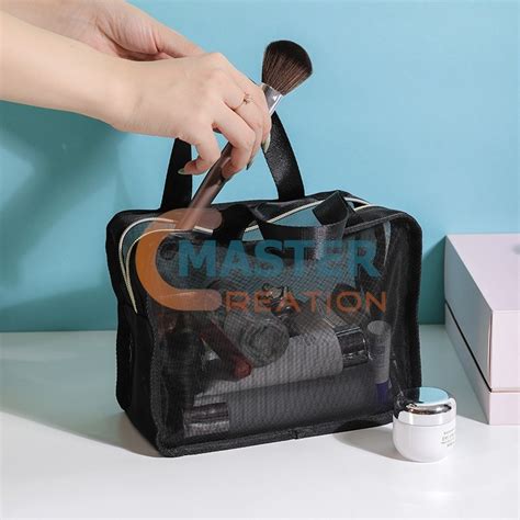 Mesh Tote Bag Black Mesh Bag Mesh Cosmetic Bag Master Creation