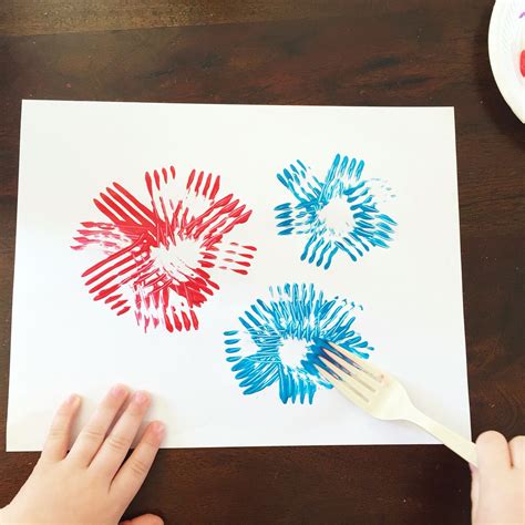 Make Firework Art With Paints And Plastic Forks Teach Your Kids What