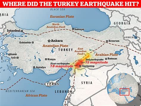 Turkey Earthquake Map Where In Syria And Turkey Did The Quake Hit Daily Mail Online