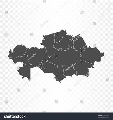 Kazakhstan Map Isolated On Transparent Background Stock Vector Royalty Free