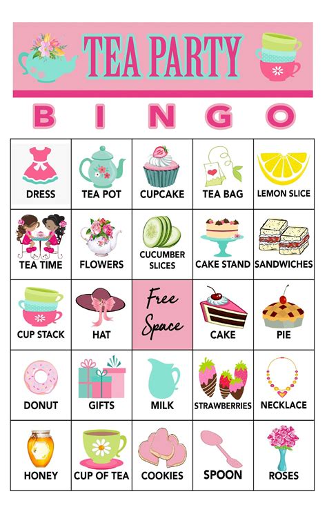 Tea Party Bingo Free Printable