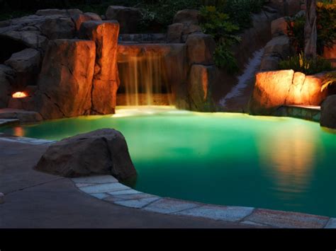 Waterfall And Lights Dream Pools Crazy Pool Pool Landscaping