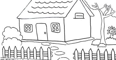 24 Lukisan Lakaran Pemandangan- Lukisan Rumah Kampung Simple Cikimm Com