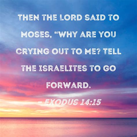 exodus 14 15 then the lord said to moses why are you crying out to me tell the israelites to