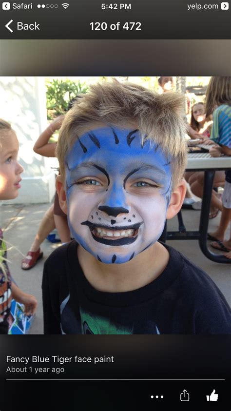 Blue Tiger Face Paint By Me Funny Bunny Entertainment