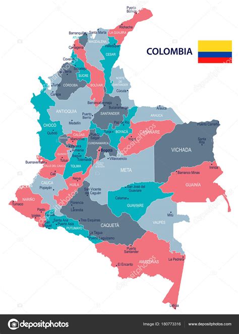 Vector Mapa Cali Colombia Mapa Y Bandera Detallada Vector
