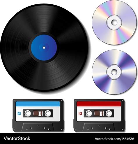 Vinyl Record Cd And Cassette Tape Set Royalty Free Vector