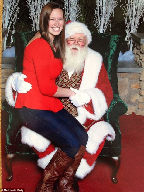 Mckenzie Doig Poses For Christmas Photo On The Same Santas Lap For 19