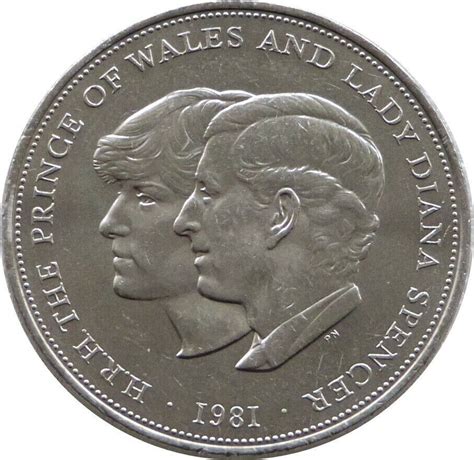 1981 Royal Wedding Charles Diana 25p Commemorative Crown Coin