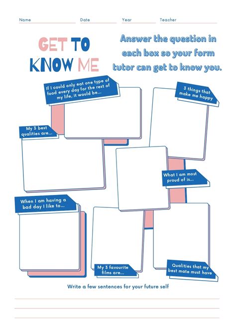 Getting To Know You Questionnaire English Esl Workshe