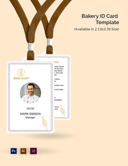 Free Bakery Id Card Template Illustrator Indesign Psd