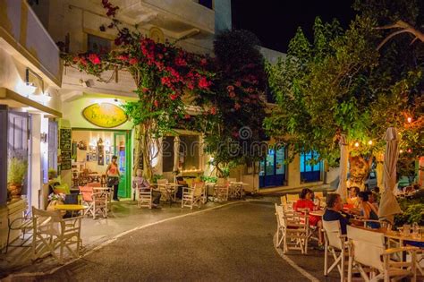 Night View Of The Picturesque Chora Village In Kythira Island Greece