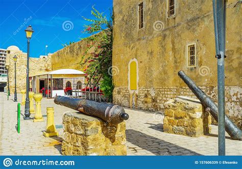 Vintage Cannons At Ksibah Fortress Bizerte Tunisia Stock Image
