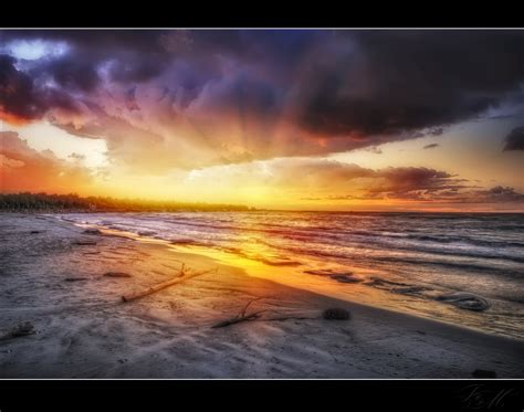 Wallpaper Sunlight Landscape Photoshop Sunset Sea