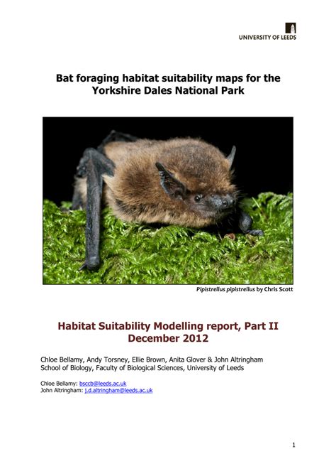 Pdf Bat Foraging Habitat Suitability Maps For The Yorkshire Dales