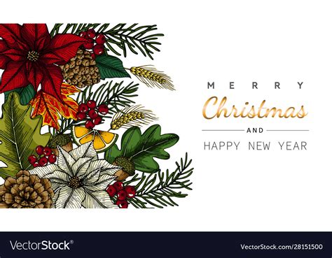 Merry Christmas And New Year Backgrounds Vector Image