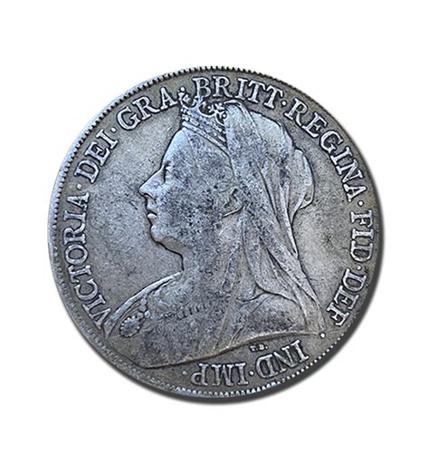 1899 British Silver Crown 5 Shillings Queen Victoria Coin