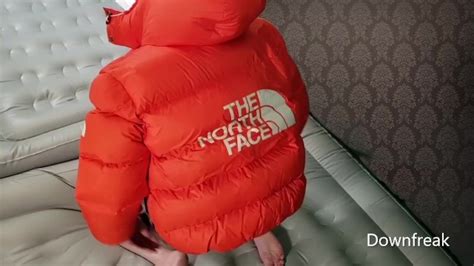 Humping Air Mattress Inflatable Pvc Camping Bed While Wearing Overfilled North Face Down Jacket