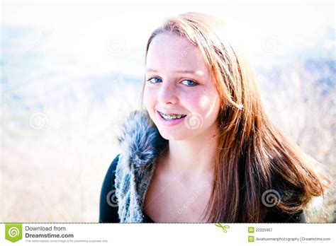 Happy Teen Girl Outside Stock Image Image Of Girl
