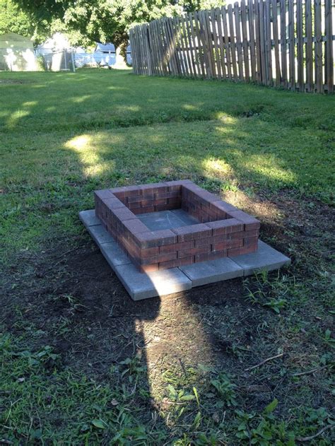 5 diy fire pit ideas. DIY brick fire pit. Under $50 from 12x12 gray cement ...