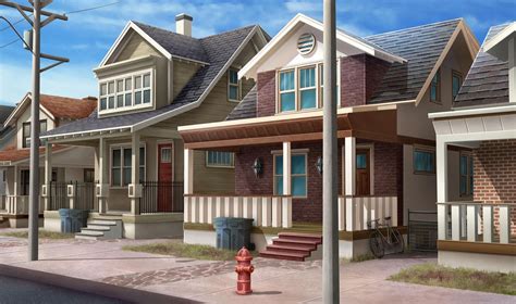 Ext Jules House Day Episode Interactive Backgrounds Anime Houses