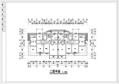 某二层带阁楼层框架结构联体别墅设计cad全套建筑施工图（甲级院设计）建筑施工图土木在线