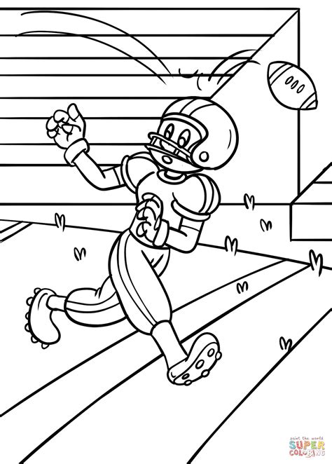 Color by number game is popular among children and adult! Cartoon Football Player coloring page | Free Printable ...